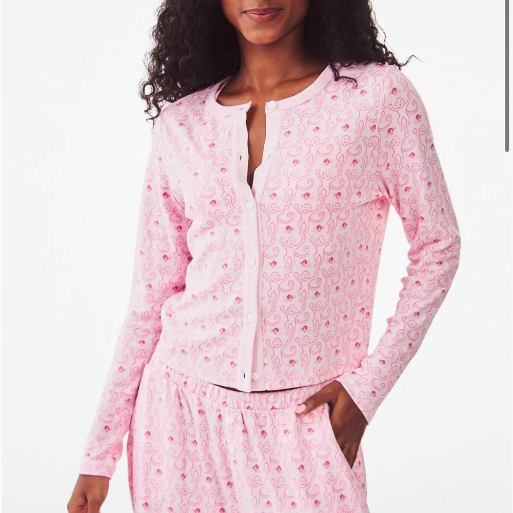 ISO Roller Rabbit Monkey Rosebud Nessa Cardigan
